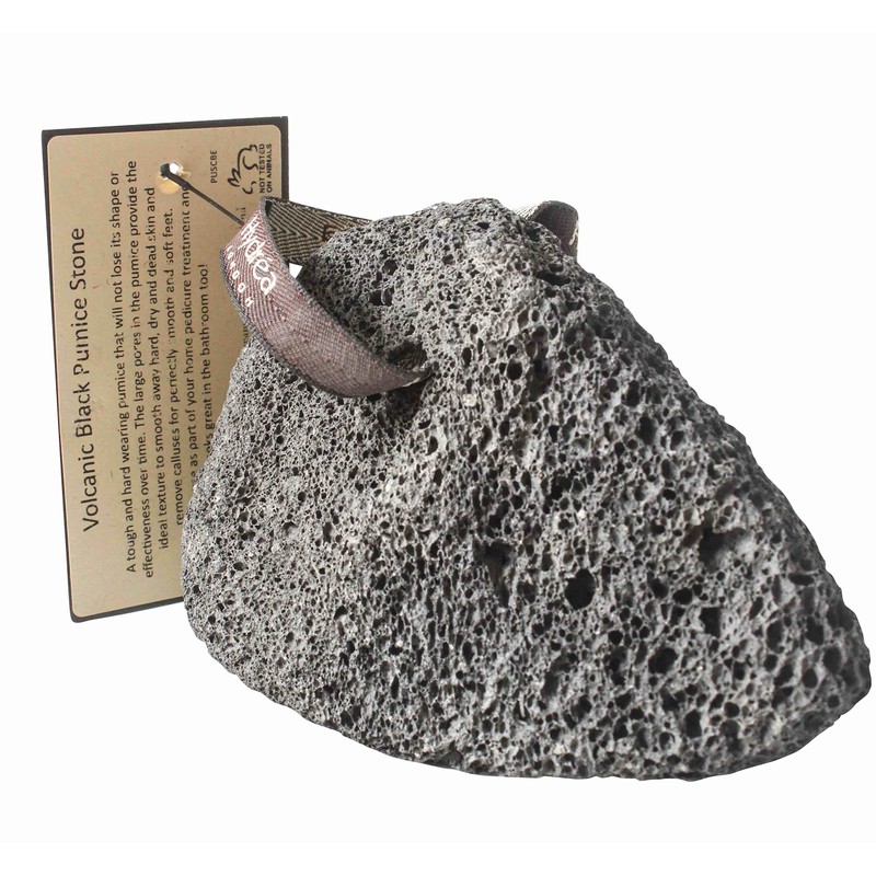 Hydrea London Natural Volcanic Pumice Stone Black - Callus Remover