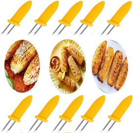 GBSTORE 10 Pcs Corn Holders Stainless Steel Corn on The Cob Holders Skewers for Outdoor BBQ Cooking