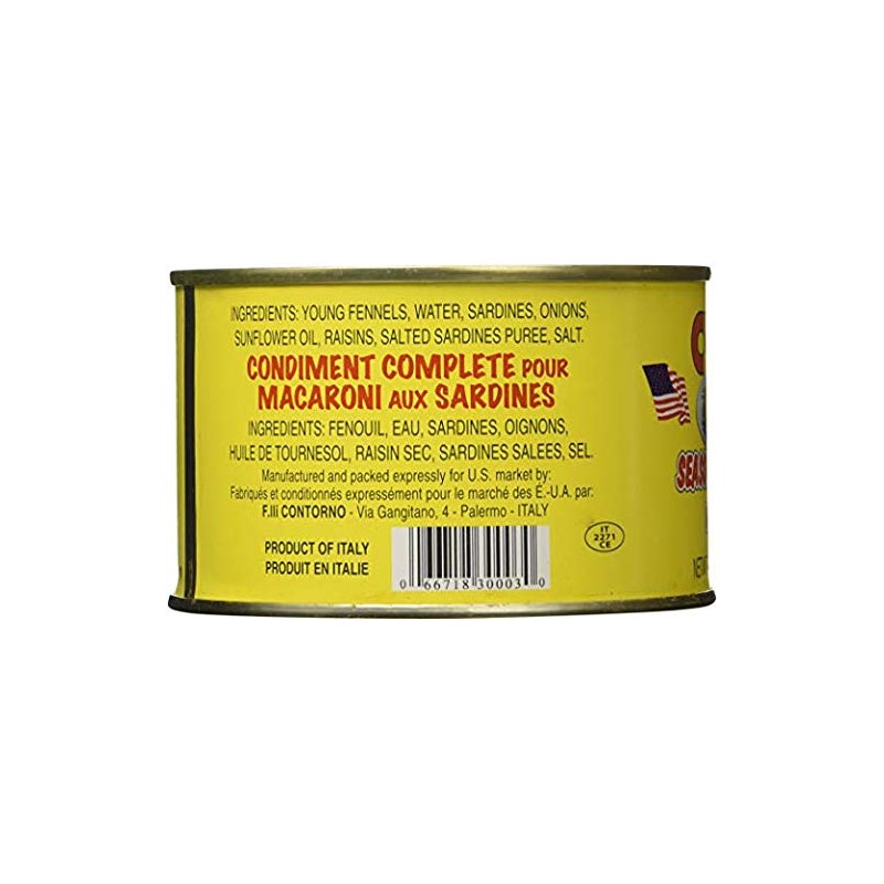 Cuoco Seasoning for Macoroni, Pasta con Sarde, 14.5 ounce (Pack