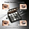 16 Colours Smokey Eye Palette,Black and White Smokey Eyeshadow Palette
