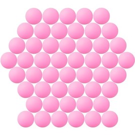 40MM Ping Pong Balls, 50 or 80 Pack Assorted Colored Tennis Balls Multi Color Plastic Balls Fun Beer Ping Pong Balls Bulk for Beer Pong Balls, Arts and Craft, Party Decoration, Cat Balls (50pcs-Pink)