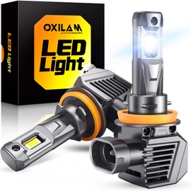 OXILAM H11/H8/H9 LED Bulb, 900% Brighter, 3 Min Quick Install, 20 Years Lifespan, No Flicker, 99% Compatibility