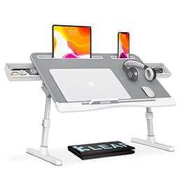 Laptop Desk for Bed, KLEAR Adjustable Laptop Desk with Heights and Angles, Foldable Portable Laptop Table, Laptop Desk for Eating, Working, Writing, Gaming, Drawing