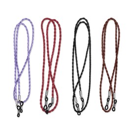 DS. DISTINCTIVE STYLE Eyeglass Chain Holders PU Leather Sunglasses Strap Lanyard Cord Necklace Anti-Loose Eyewear Retainer for Sports, Set of 4