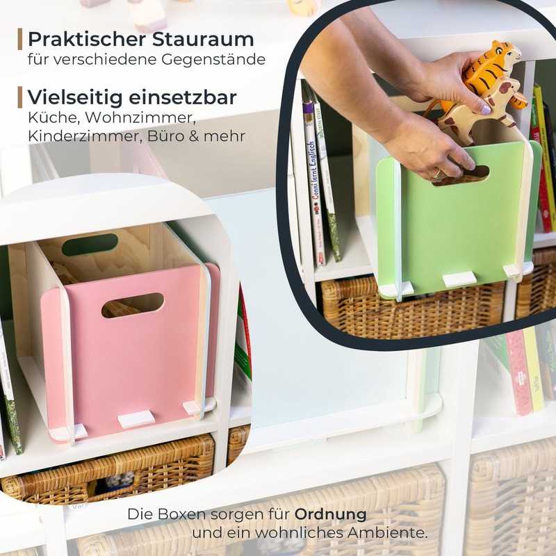 HMF Wooden Storage Box | Fits Bookshelves | 25 x