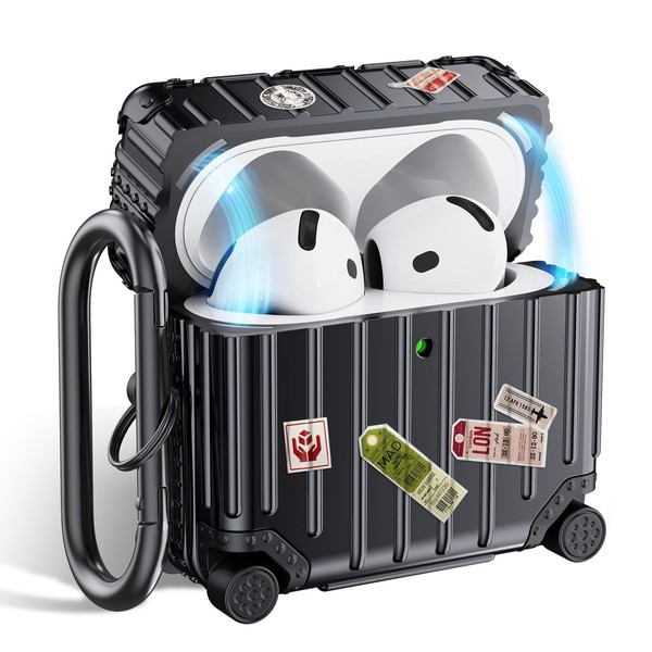VISOOM Compatible With Airpods 4th Generation Case, Funny Suitcase Design