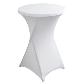 ANMINY Cocktail Table Cover 24 x 43 in Spandex Stretch Table Cover for Round High Top Highboy Bar Tables Decorative Four-Way Fitted Tablecloth for Wedding Party Banquet - 1 Pack, White