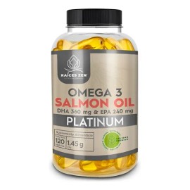 Omega 3 Raíces Zen Platinum 2000mg 120 Cápsulas Sin Sabor EPA DHA Aceite de Salmón