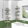 KEGII Shower Corner Caddy Tension Pole, Rustproof Corner Bathroom Organizer,