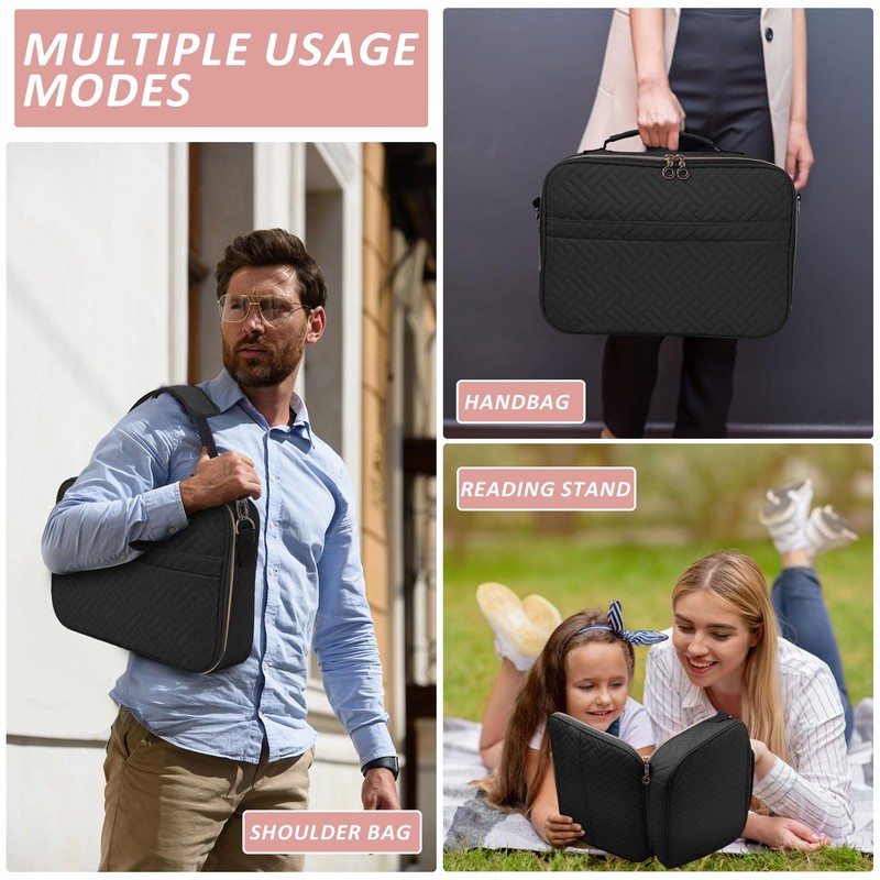 Black Bible Case Set for Men/Women - Large Bible Bag