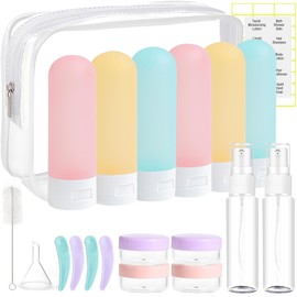 DEWSENSI 20 Pack Travel Bottles Set for Toiletries TSA Approved, Leak Proof Travel Size Containers Kit Portable Refillable Travel Accessories for Shampoo Conditioner Lotion Liquids