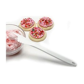 11" Long Flexible Heat Resistant Nylon Spatula Scraper - White