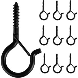 CARPEDIEM Ceiling Hooks, Carbon Steel, Wall Hooks, Cabinet Hooks, Mounted, Fixing Hardware, Wind Chimes, Plants, Kitchen Utensils, Hanging Hardware Screw Eye Hooks, Pack of 10