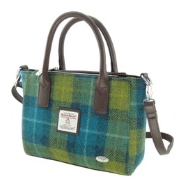 Glen Appin of Scotland Harris Tweed Tote Handbag – LB1228 Brora (Col 114 Sea Blue Green)