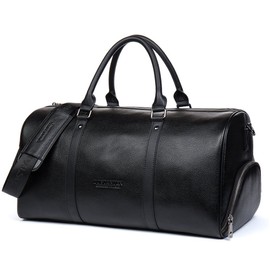 BOSTANTEN Genuine Leather Travel Weekender Overnight Duffel Bag Gym Sports Luggage Tote Duffle Bags for Men