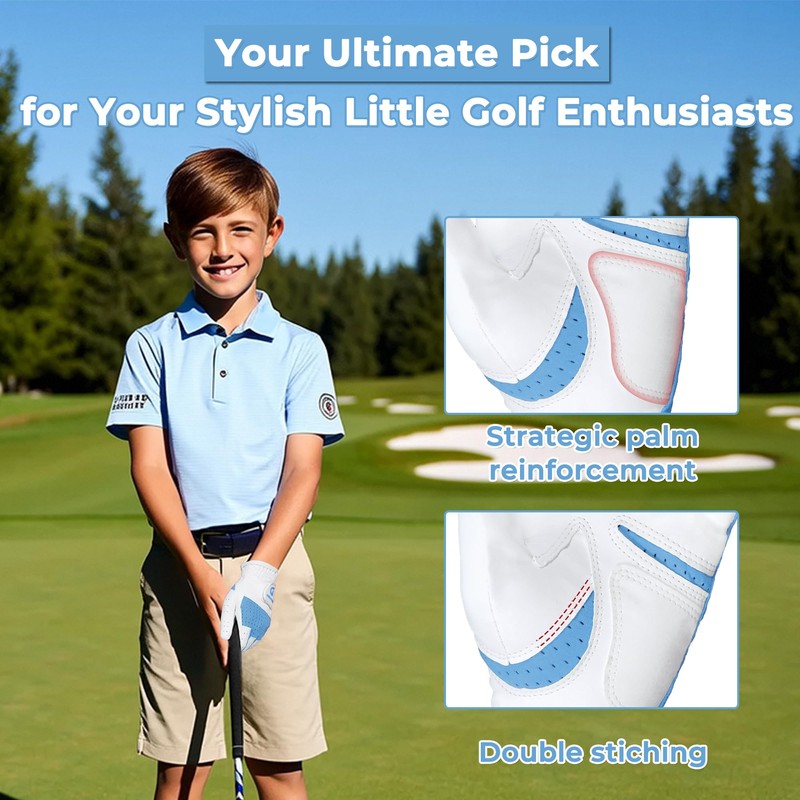 AIGEVTURE Kids Golf Gloves Junior Breathable Golf Gloves for Boys