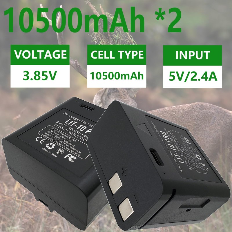 Anepoch 2-Pack LIT-10 Pro Upgrade 10500mAh Rechargeable Lithium Battery Compatible