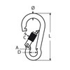 spring hook with safety screw, a4, 4x40mm