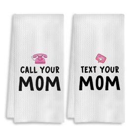 COWEB Funny Call Your Mom Hand Towels Set of 2, Gifts for College Girls Boys Freshmen Son Daughter, Back to School Gifts for Students, College Dorm Apartment Decor Bathroom Hand Towels, 16x24 Inches