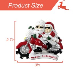 Topfunyy 2024 Santa Claus Ornaments, Mr & Mrs Claus Ride Motorcycle Ornament for Xmas Tree Decorations Hanging Pendant Gifts