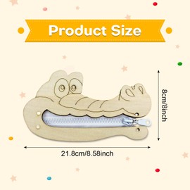 Sharplace Montessori Busy Board DIY Accessories Zip Play Activities Unpainted Fine Motor Skills for Children Boys and Girls Birthday Gift Crocodile