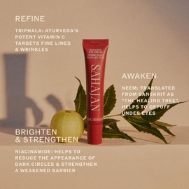 Sahajan Radiance Eye Cream with Niacinamide, Vitamin C + Adaptogens | Ayurvedic Clean Brightening Daily Eye Cream | All Skin Types | Brighten Dark Circles, Firm, De-Puff, Soften, Smooth | 0.5 fl oz