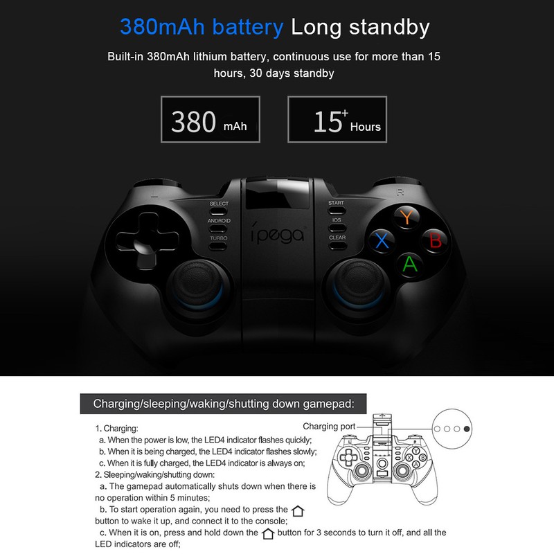 Ipega Gamepad PG-9076 BT 2.4G Wireless Game Console Controller Mobile