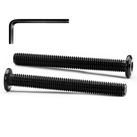 M6 x 80mm Flat Head Hex Socket Cap Screws Furniture Bolts, Stainless Steel 18-8 (304), Black Oxide, Countersunk Connector Screw, Full Thread, 10 PCS (with Hex Spanner)