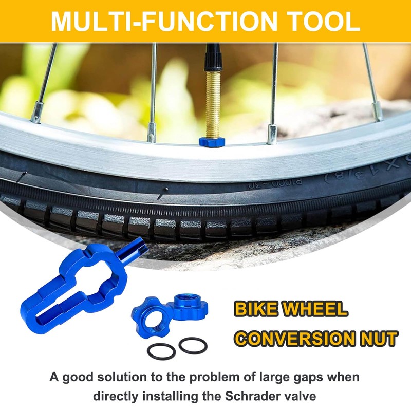 COLYUPO Valve Core Remover Tool with 2Pcs Bike Wheel Conversion