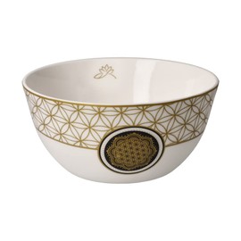 Bowl Lotus Flower of Life White Yin Yang