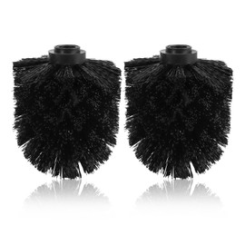 2PCS Toilet Bowl Brush Replacement Head, Toilet Brush Head Replacement with Durable Stiff Bristles, Cleaning Tool for Home Hotel Bathroom (Black)