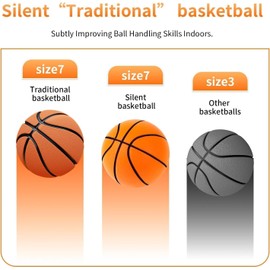 Irsnianianfa Silent Basketball-Size 7,2025 Upgrade Dribble Dream Silent-Basketball,Si-Lent Basket-Ball Dribbling Indoor,Foam Basketba-ll Indoor Training Quiet Ball Birthday Gift for Youth (Orange-A)