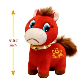 Horse Stuffed Animal Year of The Horse 2026 Crying Horse Toys Plush Figurine 9.84 In,Chinese Lunar New Year Home Decor Mascot Holiday Zodiac Easter Basket Stuffers for Teens Toddler Easter Decor Gifts