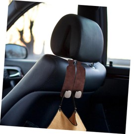 PACKOVE 2pcs Car Headrest Hooks Space-Saving Bag Hanger for Car Seat Quick Installation Organizer for Purses Groceries and Bags Compatible Vehicles Faux Finish