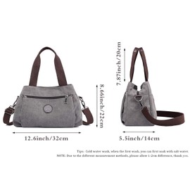 Chikencall® Women Hobo Handbags Casual Canvas Vintage Crossbody Bag Daily Multi Compartment Purses Shoulder Tote Shopper Bag