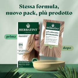 Herbatint Permanent Hair Colour 8N Light Blonde - 170ml | Ammonia Free, 100% Coverage for White Hair | For Sensitive Skin, with 8 Natural Organic Extracts
