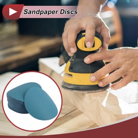 HEROFFIX 50 Pcs Car Wood Sanding Discs Smoothing Hook & Loop Sandpaper for Woodworking, Automotive Refinishing 5.91" 320 Grit Blue Zirconia Alumina