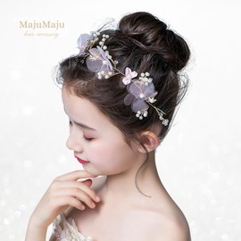 [MajuMaju] Hair Accessory Piano Recital Headdress Girls Children Handmade Handmade Arrangement Hair Ornament (D) (PHD06)