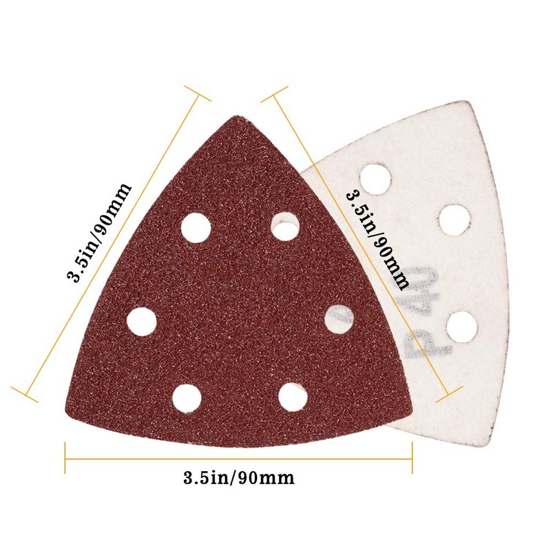 SPEEDWOX 50 Pcs Triangle Sanding Pads Hook and Loop 40
