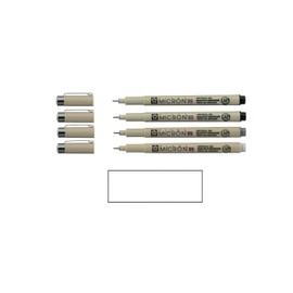 Pigma Sakura Micron 05-2 Pieces Grey and 2 Pieces Black + 1 Card