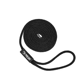 3/4" x 35' Black Solid Braid Nylon Dock Line - Made in USA