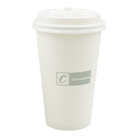 Conventional Pack of 100 Dispossible 16 oz Paper Coffee Cups with Lids. To Go Paper Cups, Hot & Cold beverages Tea, Coffee, Water, and Hot Choclate, Suitable for Home, Office and Cafes.