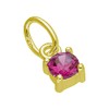 Gold Plated Sterling Silver Ruby CZ Birthstone Claw Charm, Sterling