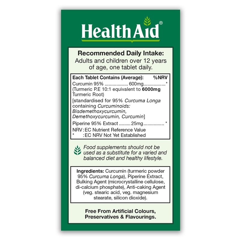 HealthAid Curcumin 3 Vegan Tablets - Pack of 30