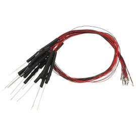 PATIKIL 0805 Pre-Wired Micro LED, 12 Pcs 9-12V Pre-soldered Mini Light Emitting Diodes Surface Mount Device for Model, DIY, 9.8" Length, Blue