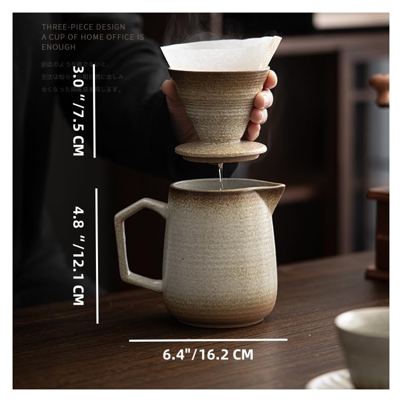 HYAXGM Pour Over Coffee Maker,Ceramic Coffee Maker With 100 pcs