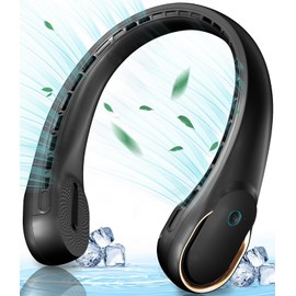 KIDEE Neck Fan, Portable Bladeless Neck Fans, Upgrade 360° Airflow, Super Quiet, 3 Speeds, 4000mAh Personal Wearable Neck Fan, Upgraded Cooling Air Volume USB Rechargeable Hands Free Fan