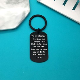to My Nephew Keychain Gifts from Aunt Uncle Inspirational Gifts for Nephew Graduation Christmas Birthday Gift for Nephew Encouragement Gift