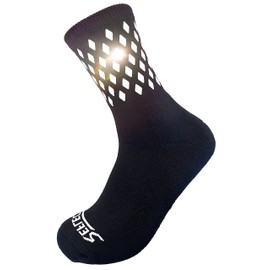 High Reflective Cycling and Running Socks - Night Safety (M, Black) Thick-Winter Use
