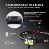 BeaMystGear Headlamp Rechargeable LED (3-Pack), 1200 Lumens with Red &
